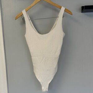 H&M White Ribbed Tank Bodysuit